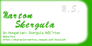 marton skergula business card